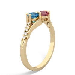 London Topaz Infinity Pave Two Stone 14K Yellow Gold ring R5285