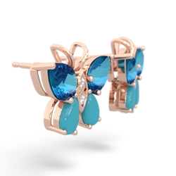 London Topaz Butterfly 14K Rose Gold earrings E2215