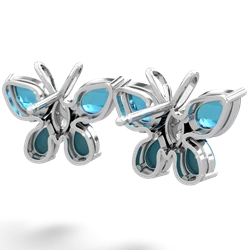 London Topaz Butterfly 14K White Gold earrings E2215