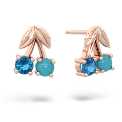 London Topaz Sweet Cherries 14K Rose Gold earrings E7001