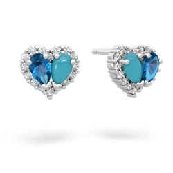 London Topaz Halo 14K White Gold earrings E7008