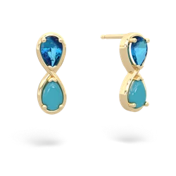 London Topaz Infinity 14K Yellow Gold earrings E5050