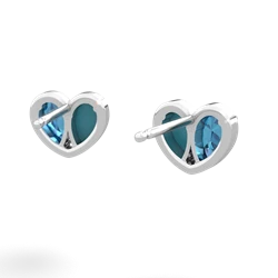 London Topaz 'Our Heart' 14K White Gold earrings E5072