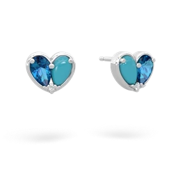 London Topaz 'Our Heart' 14K White Gold earrings E5072