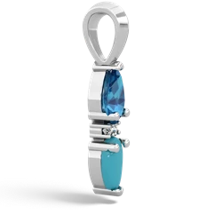 London Topaz Bowtie Drop 14K White Gold pendant P0865