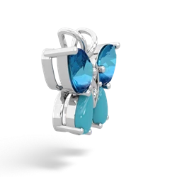 London Topaz Butterfly 14K White Gold pendant P2215