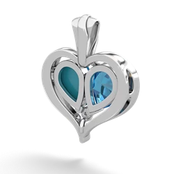 London Topaz Two Become One 14K White Gold pendant P5330