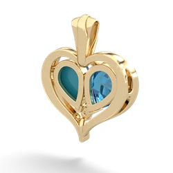 London Topaz Two Become One 14K Yellow Gold pendant P5330