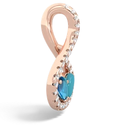 London Topaz Pave Twist 'One Heart' 14K Rose Gold pendant P5360