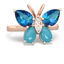 London Topaz Butterfly 14K Rose Gold ring R2215