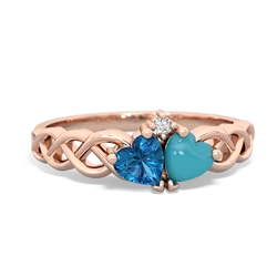 London Topaz Heart To Heart Braid 14K Rose Gold ring R5870