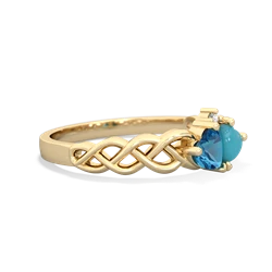 London Topaz Heart To Heart Braid 14K Yellow Gold ring R5870