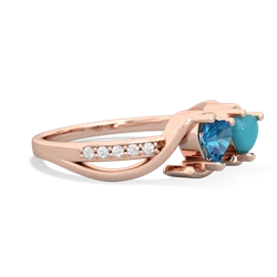 London Topaz Side By Side 14K Rose Gold ring R3090