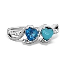 London Topaz Side By Side 14K White Gold ring R3090