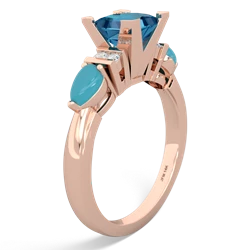 London Topaz 6Mm Princess Eternal Embrace Engagement 14K Rose Gold ring C2002