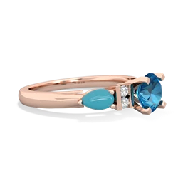 London Topaz 6Mm Round Eternal Embrace Engagement 14K Rose Gold ring R2005