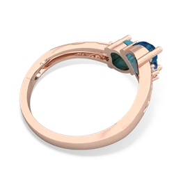 London Topaz Snuggling Hearts 14K Rose Gold ring R2178