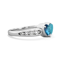 London Topaz Filligree 'One Heart' 14K White Gold ring R5070