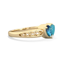 London Topaz Filligree 'One Heart' 14K Yellow Gold ring R5070