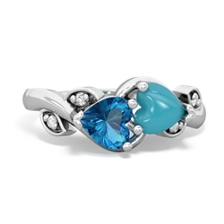 London Topaz Floral Elegance 14K White Gold ring R5790