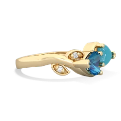 London Topaz Floral Elegance 14K Yellow Gold ring R5790