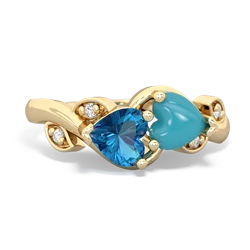 London Topaz Floral Elegance 14K Yellow Gold ring R5790