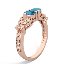 London Topaz Diamond Butterflies 14K Rose Gold ring R5601