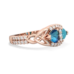 London Topaz Sparkling Celtic Knot 14K Rose Gold ring R2645