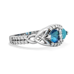 London Topaz Sparkling Celtic Knot 14K White Gold ring R2645