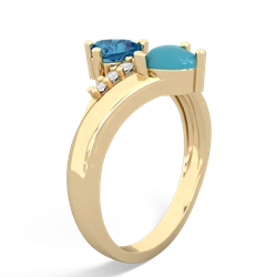 London Topaz Heart To Heart 14K Yellow Gold ring R2064