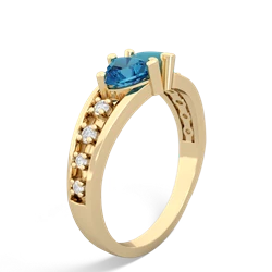 London Topaz Heart To Heart 14K Yellow Gold ring R3342