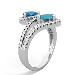 London Topaz Diamond Dazzler 14K White Gold ring R3000