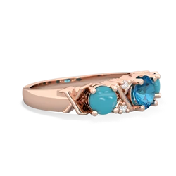 London Topaz Hugs And Kisses 14K Rose Gold ring R5016