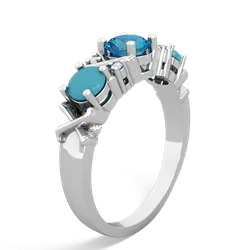 London Topaz Hugs And Kisses 14K White Gold ring R5016