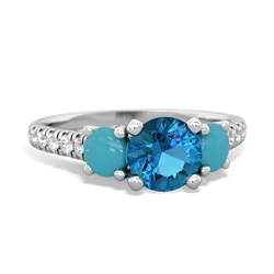 London Topaz Pave Trellis 14K White Gold ring R5500