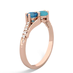 London Topaz Infinity Pave Two Stone 14K Rose Gold ring R5285