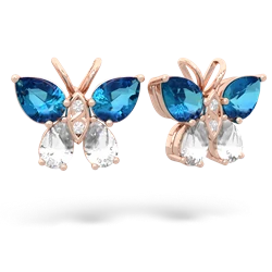 London Topaz Butterfly 14K Rose Gold earrings E2215