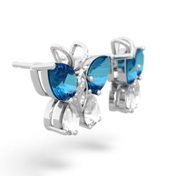 London Topaz Butterfly 14K White Gold earrings E2215