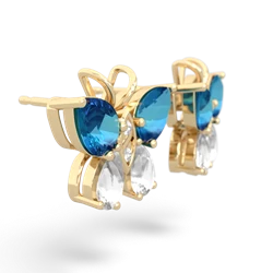 London Topaz Butterfly 14K Yellow Gold earrings E2215