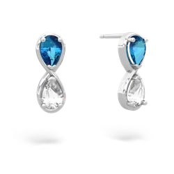 London Topaz Infinity 14K White Gold earrings E5050