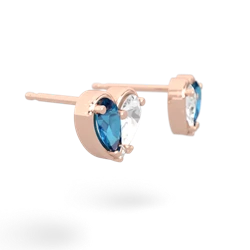 London Topaz 'Our Heart' 14K Rose Gold earrings E5072