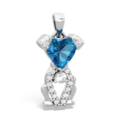 London Topaz Puppy Love 14K White Gold pendant P5800