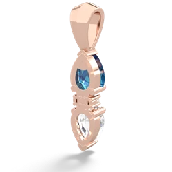London Topaz Bowtie Drop 14K Rose Gold pendant P0865
