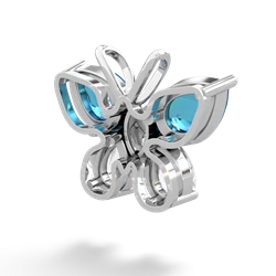 London Topaz Butterfly 14K White Gold pendant P2215