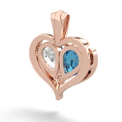 London Topaz Two Become One 14K Rose Gold pendant P5330