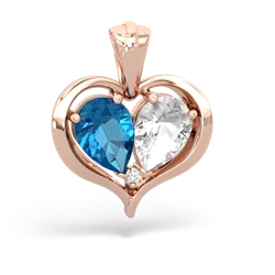 London Topaz Two Become One 14K Rose Gold pendant P5330