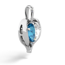 London Topaz Two Become One 14K White Gold pendant P5330