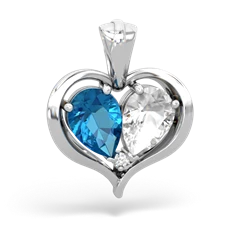 London Topaz Two Become One 14K White Gold pendant P5330