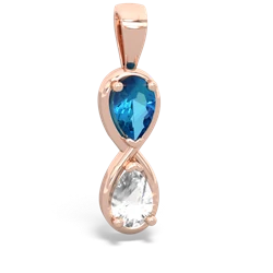 London Topaz Infinity 14K Rose Gold pendant P5050