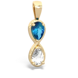 London Topaz Infinity 14K Yellow Gold pendant P5050